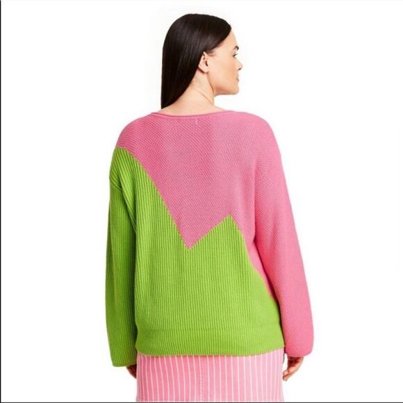 Victor Glemaud X Target Pink/Green Knit Crewneck Pullover Sweater - Picture 5 of 5